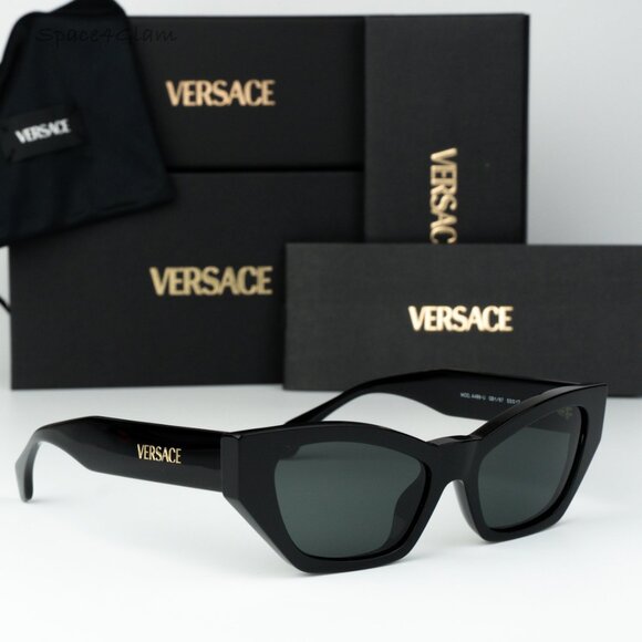 Versace Women Sunglasses Black Grey Cat Eye VE4488U GB1/87 NEW AUTHENTIC main image 9
